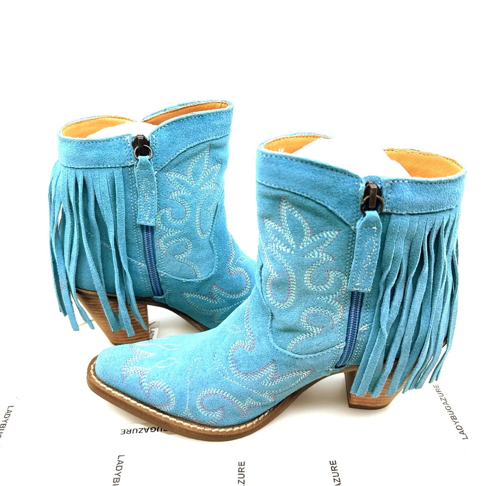 NWOB Dingo Women’s Stylish Blue Embroidered Boots Size 7 - Picture 5 of 11